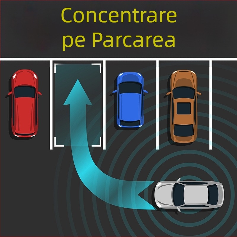 Radar vizual de parcare în marșarier cu afișaj LCD, alimentare 12V, 4 senzori, interval de temperatură -5°C până la 60°C – Detecție precisă, Parcare sigură