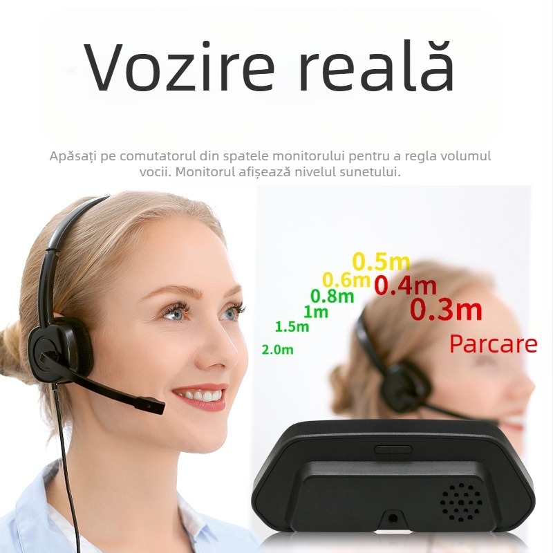 Radar vizual de parcare în marșarier cu afișaj LCD, alimentare 12V, 4 senzori, interval de temperatură -5°C până la 60°C – Detecție precisă, Parcare sigură