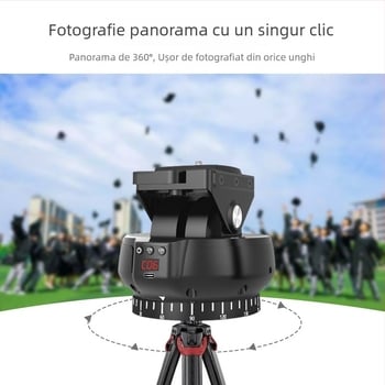 YT1200 Stabilizator gimbal electric cu pan/tilt 360°, telecomandă, stabilizator pe două axe pentru telefoane și camere, 9 viteze de rotație