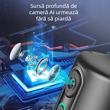 Gimbal pentru smartphone pentru birou cu urmărire AI, rotire 360° pan/tilt, compatibil cu telefoane, greutate 290 g