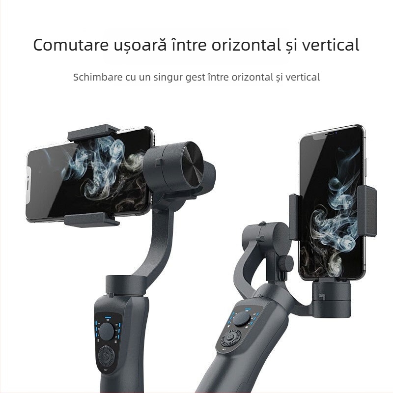 S5B Stabilizator de mână pentru telefoane mobile, gimbal cu trei axe antișoc, recunoaștere facială, rotație orizontală 360° / verticală 90°