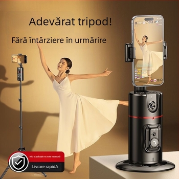 Gimbal desktop cu trei axe, rotire de 360°, urmărire în timp real și selfie automat (fără aplicație)