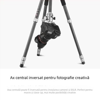 Light Age Q-868C trepied din fibră de carbon, 4 secțiuni, pan-tilt sferic, greutate 0,9 kg, încărcare 8 kg