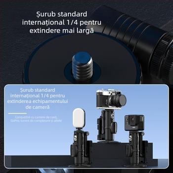 Gimbal de călătorie cu urmărire facială și filmare stabilă, rotire 360° orizontală și 360° verticală, portabil, greutate 800 g