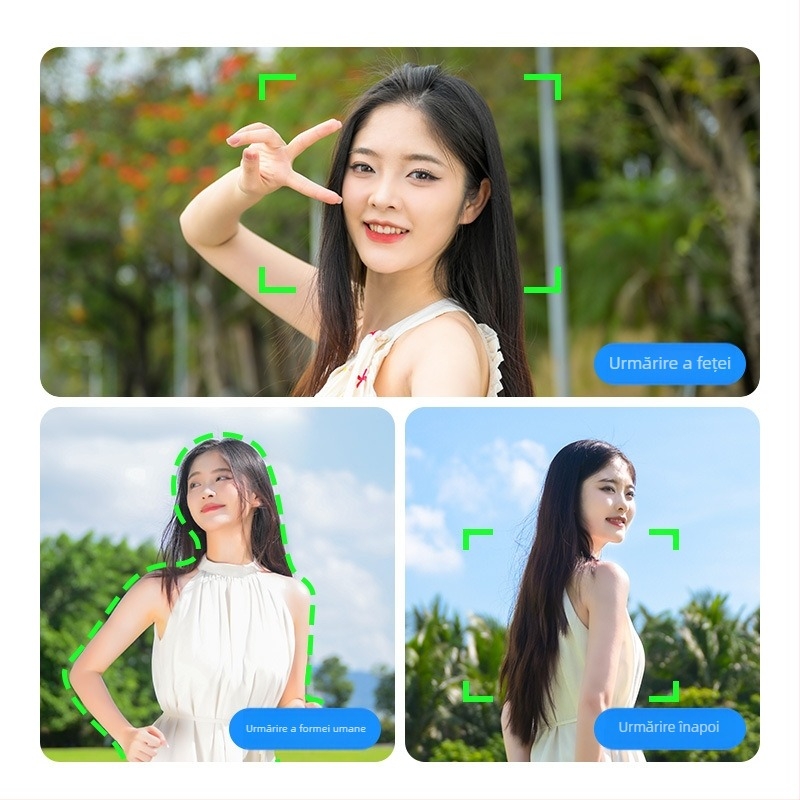 Stabilizator de gimbal portabil cu iluminare încorporată pentru telefoane mobile – corp din aliaj de aluminiu, compatibil universal cu telefoane, urmărire panoramică