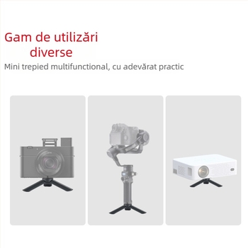 Pocket3 Mini Trepied pentru Camere de Acțiune și Telefoane Mobile — Stabilizator Gimbal Portabil pentru Desktop; Material: nylon + fibră; Capacitate de încărcare până la 2 kg; Greutate 50 g; Design cu 1 secțiune.