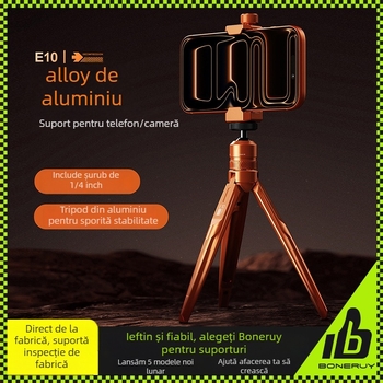 Boneruy Suport de telefon pentru birou cu braț rotativ și trepied – Universal pentru streaming live, aliaj de aluminiu, 125 g