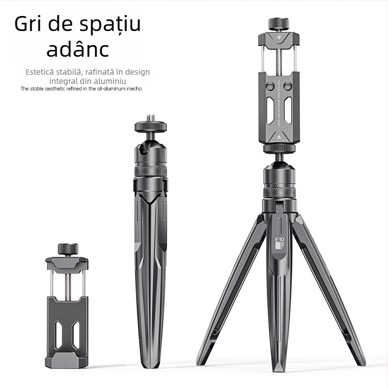 Boneruy Suport de telefon pentru birou cu braț rotativ și trepied – Universal pentru streaming live, aliaj de aluminiu, 125 g