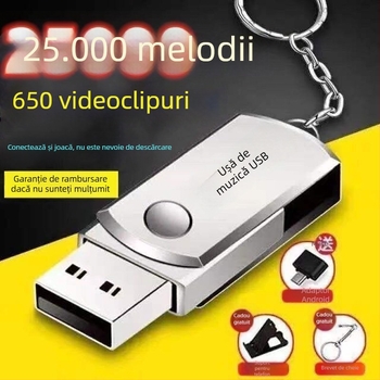 USB muzical pentru mașină - sunet de înaltă calitate, suport video MV, lossless (64GB, 5500 de melodii)
