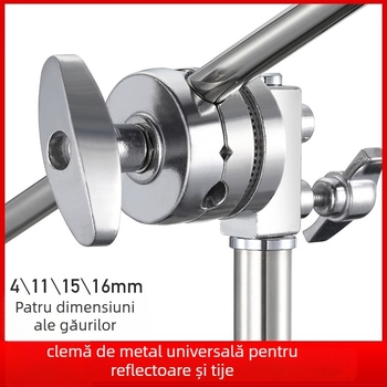 Braț foto Magic cu cadru în formă de C, construcție din aliaj de aluminiu, clemă universală, cap Magic și suport pentru lampă cu platou rotativ