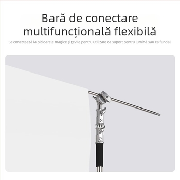 Braț foto Magic cu cadru în formă de C, construcție din aliaj de aluminiu, clemă universală, cap Magic și suport pentru lampă cu platou rotativ