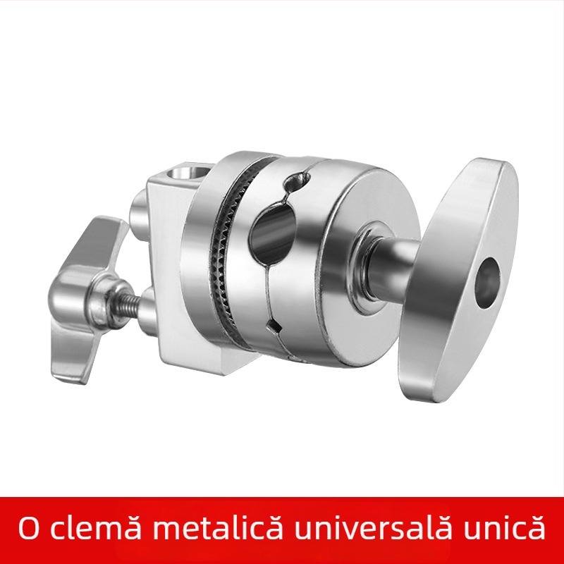 Braț foto Magic cu cadru în formă de C, construcție din aliaj de aluminiu, clemă universală, cap Magic și suport pentru lampă cu platou rotativ