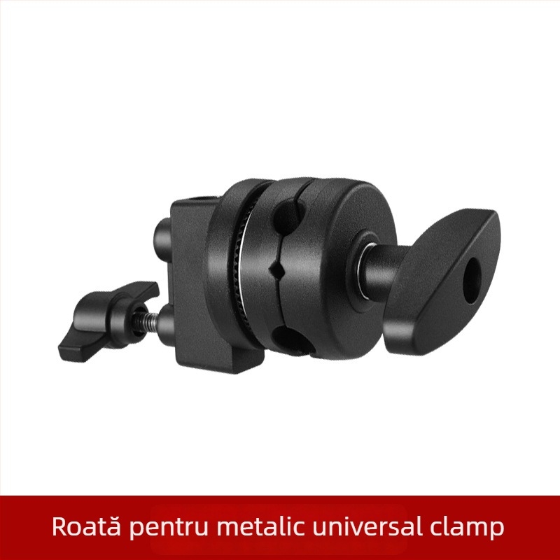 Braț foto Magic cu cadru în formă de C, construcție din aliaj de aluminiu, clemă universală, cap Magic și suport pentru lampă cu platou rotativ