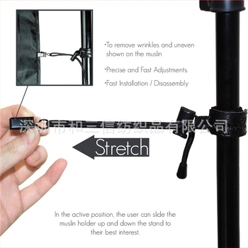 Suport fundal JW-01; Materiale: Spandex + oțel inoxidabil; Sfoară elastică până la 90 cm; Potrivit pentru fotografia hainelor