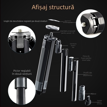 Trepied pentru cameră de birou - Lazy man bracket, aliaj de aluminiu, suport pentru personalizare, stil general