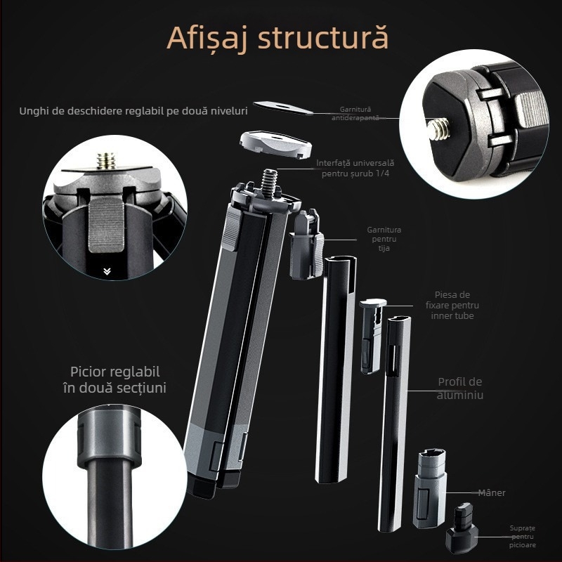 Trepied pentru cameră de birou - Lazy man bracket, aliaj de aluminiu, suport pentru personalizare, stil general
