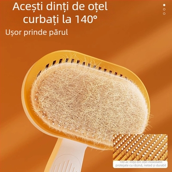 Pieptene de îngrijire pentru câini, din PP și oțel inoxidabil; Clasificare produs: pieptene-perie; destinat câinilor; Importat: Nu