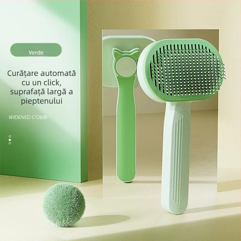 Pieptene de îngrijire pentru câini, din PP și oțel inoxidabil; Clasificare produs: pieptene-perie; destinat câinilor; Importat: Nu