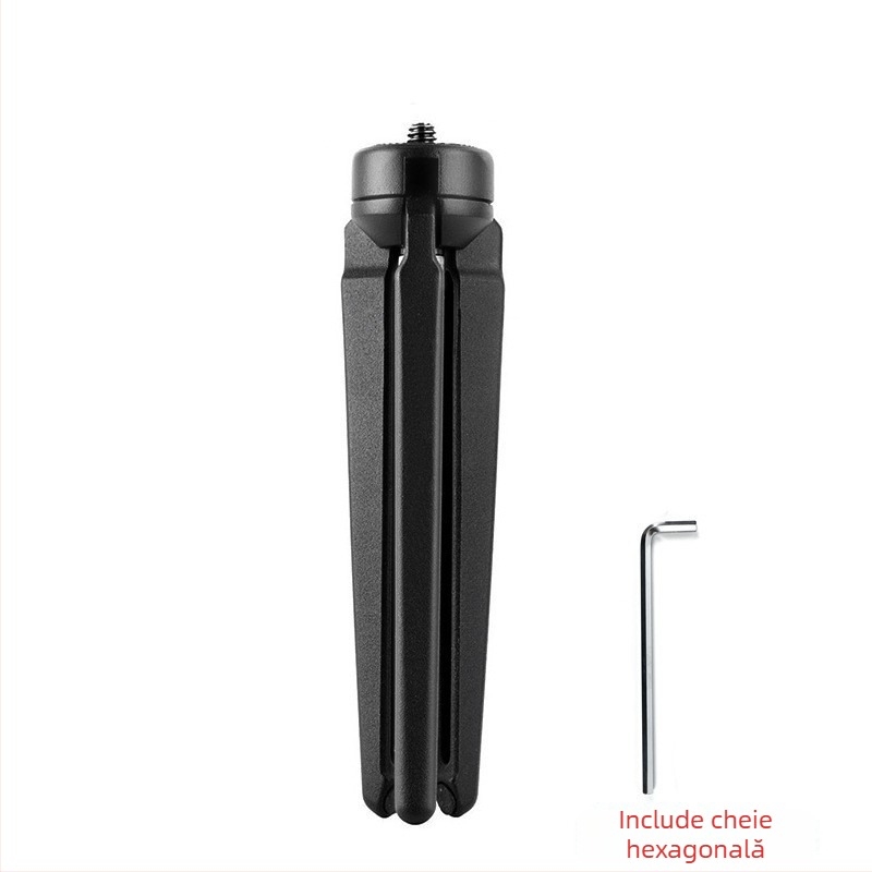 Trepied pentru DSLR/GoPro, aliaj de aluminiu, 3 secțiuni, cap ball head, încărcare 6–10 kg, plăcuță cu eliberare rapidă