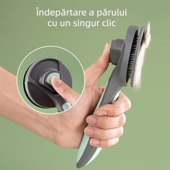 Bei Le pieptene plastic pentru îndepărtarea părului la animale de companie, auto-curățare, pentru pisici și câini