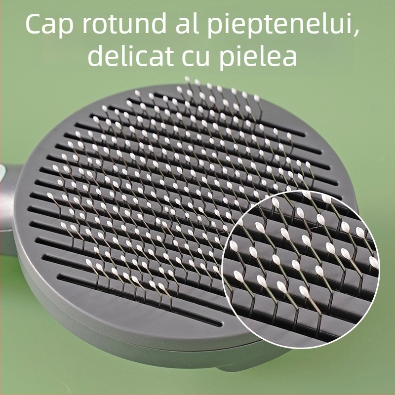 Bei Le pieptene plastic pentru îndepărtarea părului la animale de companie, auto-curățare, pentru pisici și câini