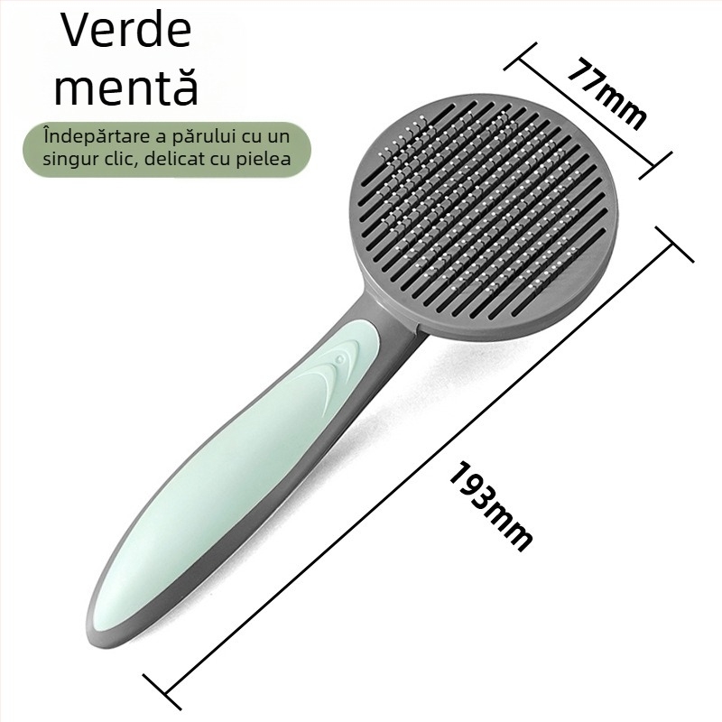 Bei Le pieptene plastic pentru îndepărtarea părului la animale de companie, auto-curățare, pentru pisici și câini
