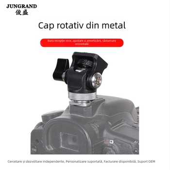 Gimbal mic pentru cameră – stabilizator de masă, aliaj de aluminiu, rotație orizontală 360°, rotație verticală 90°, PTZ de masă