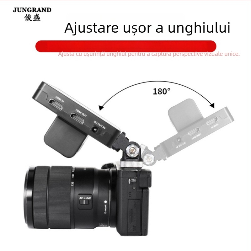 Gimbal mic pentru cameră – stabilizator de masă, aliaj de aluminiu, rotație orizontală 360°, rotație verticală 90°, PTZ de masă