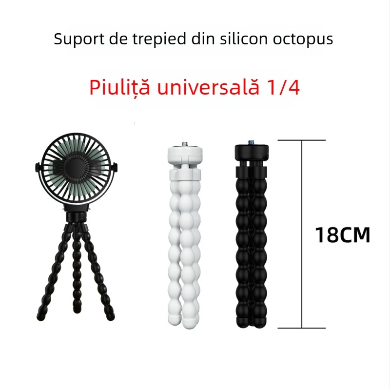 Trepied de birou flexibil cu cap pan-tilt pentru telefoane mobile, corp din silicon și aliaj de aluminiu
