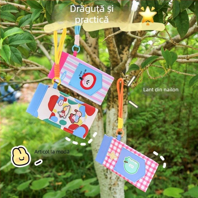 Pungă pentru ochelari cu atașament la gât și buzunar pentru card, husă portabilă din PU pentru ochelari, unisex, respirabilă, ultra-ușoară