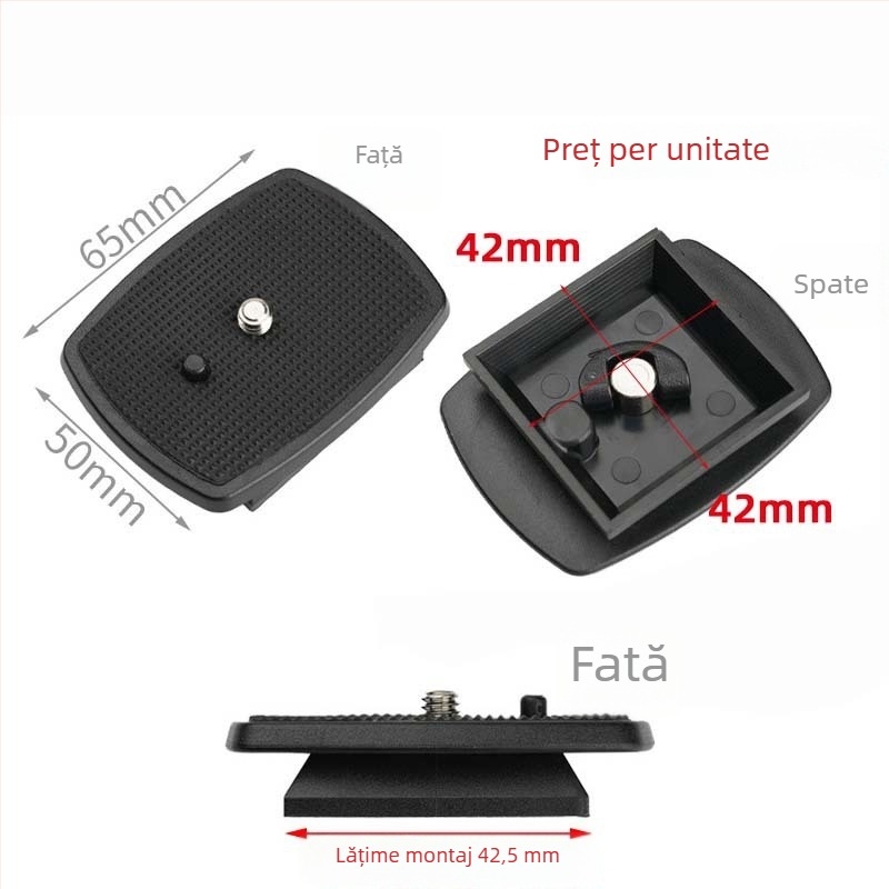 Trepied cu placă de montaj rapid pentru cameră și bază pentru gimbal, clemă de fixare, lampă de pescuit nocturnă și suport pentru telefon – accesorii pentru trepied