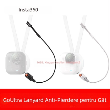 Shadowstone 360 Lanyard de gât pentru Insta360 Go Ultra, eliberare rapidă și protecție anti-pierdere; material: textile și plastic