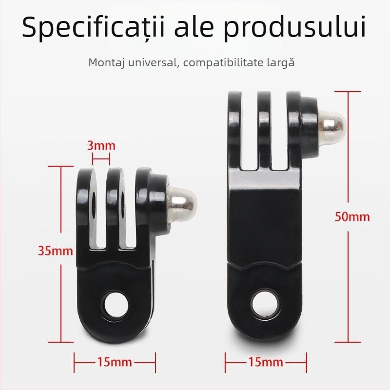 GoPro AG503 Braț Multi-Direcțional Reglabil; Kakco; Compatibil cu toate seriile GoPro; Material: PC + fier; 3 șuruburi lungi + 1 șurub scurt
