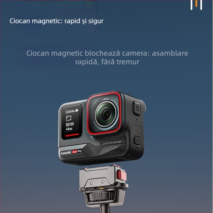 Bază magnetică KC pentru Insta360 Ace/AcePro cu adaptor de interfață 1/4; Material: plastic tehnic + aliaj de aluminiu de înaltă rezistență + silicon