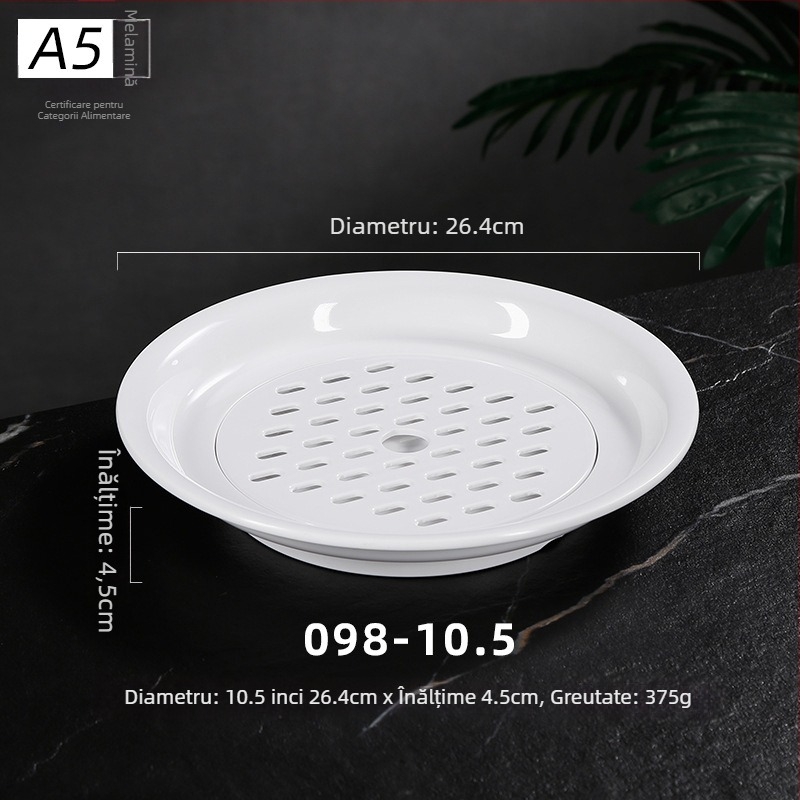 Farfurie Belleren din melamină, rotundă, stil nordic, suprafață glazată, personalizare logo