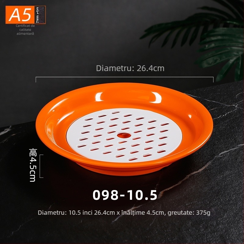 Farfurie Belleren din melamină, rotundă, stil nordic, suprafață glazată, personalizare logo