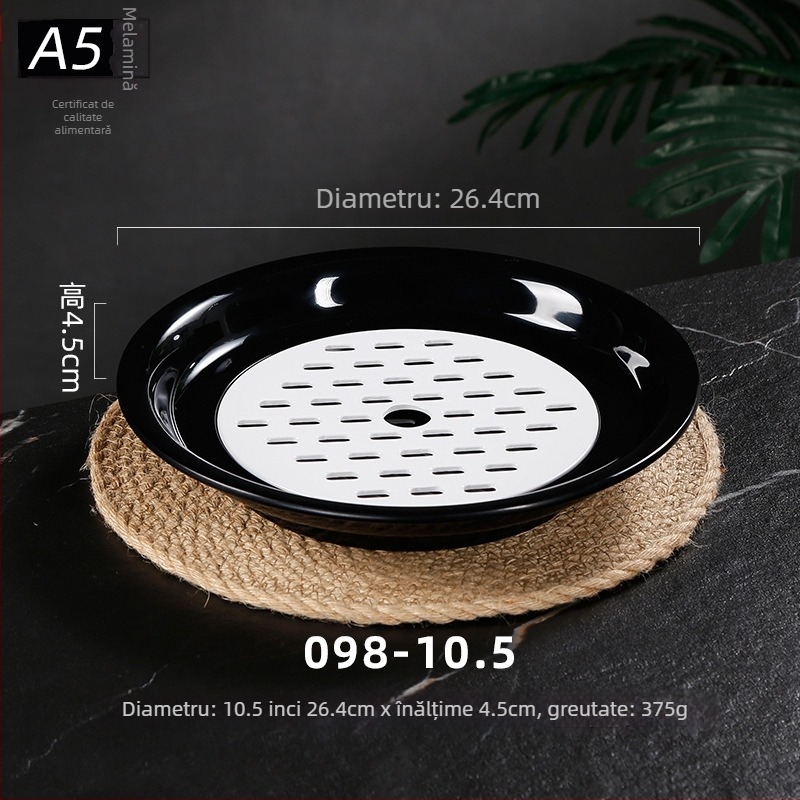 Farfurie Belleren din melamină, rotundă, stil nordic, suprafață glazată, personalizare logo