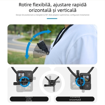 TELESIN SE2.0 Suport pentru gât pentru camere de acțiune — silicon, compatibilitate universală
