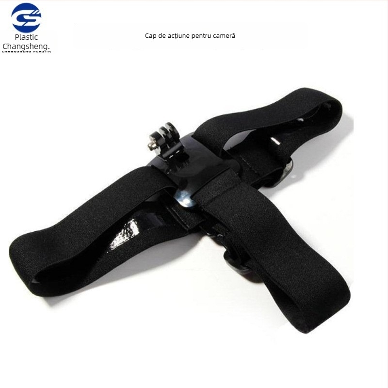 Bandă pentru cap pentru GoPro/ camere de acțiune și Insta360, construcție din plastic, imprimare logo supportată, include curea de cap din cauciuc