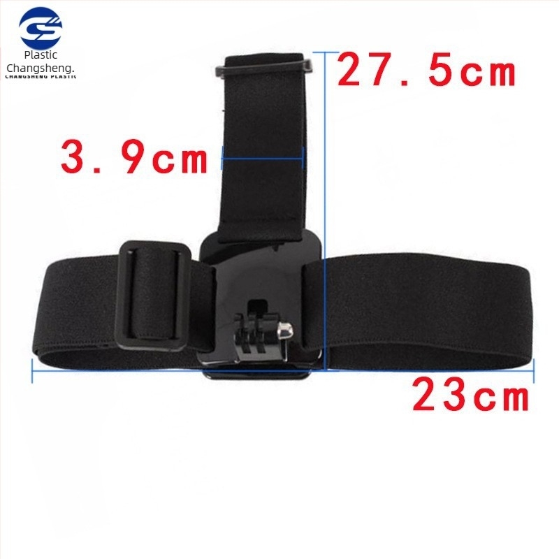 Bandă pentru cap pentru GoPro/ camere de acțiune și Insta360, construcție din plastic, imprimare logo supportată, include curea de cap din cauciuc