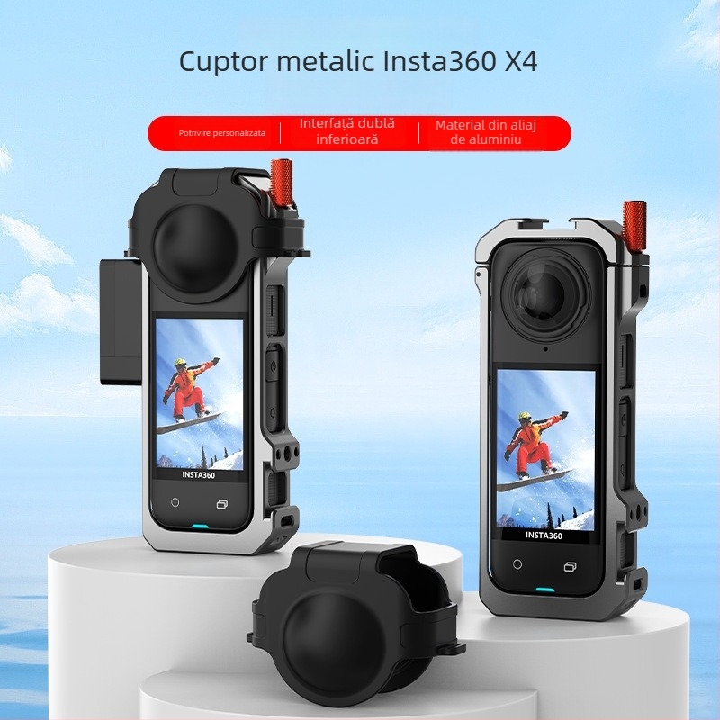 Cușcă protecție pentru Insta360 X4 — aliaj de aluminiu, magnetică, model AC46