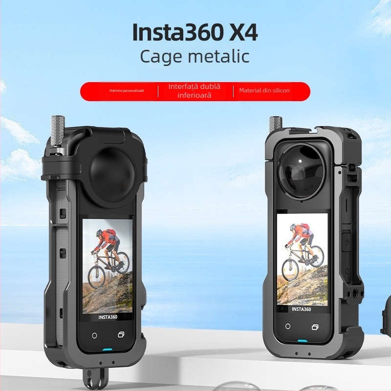 Cușcă protecție pentru Insta360 X4 — aliaj de aluminiu, magnetică, model AC46