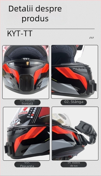 Montură pentru bărbie a castii GoPro și Insta360 X3 — aliaj de aluminiu; compatibil cu camere sportive și telefoane mobile; TUYU KYT