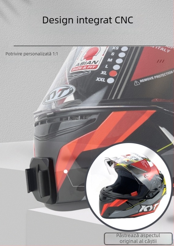 Montură pentru bărbie a castii GoPro și Insta360 X3 — aliaj de aluminiu; compatibil cu camere sportive și telefoane mobile; TUYU KYT