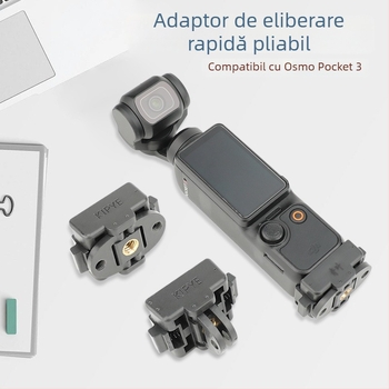 Kit suport fixare cu eliberare rapidă pentru Osmo Pocket 3, set suport pentru trepied de birou; model OP3-AD824; material: plastic și aliaj de aluminiu