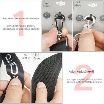Lanyard telecomandă RCSTQ pentru DJI NEO Mini4Pro Avata2, Model 1308100, Material PA/Nylon, Logo imprimat, Cataramă unică