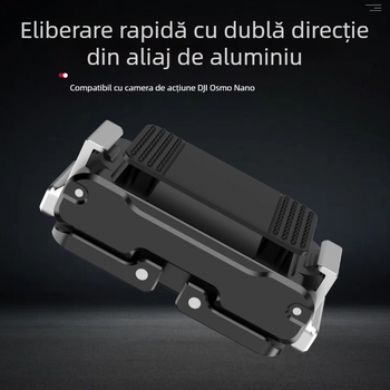 Montaj din aliaj de aluminiu cu eliberare rapidă, magnetic, compatibil Osmo Nano și DJI 360/Action4/5 camere sportive, pliere bidirecțională