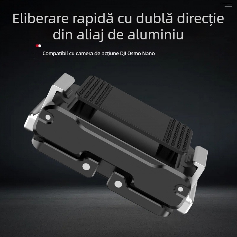 Montaj din aliaj de aluminiu cu eliberare rapidă, magnetic, compatibil Osmo Nano și DJI 360/Action4/5 camere sportive, pliere bidirecțională