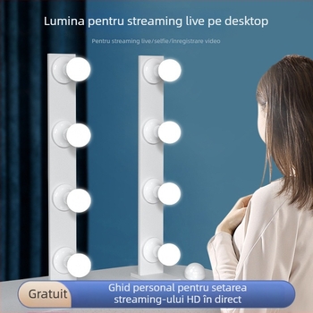 Lumină LED portabilă pentru fotografie și streaming pe birou, LED cu două rânduri, 20W, 110–265V, reglabilă intensitatea luminii