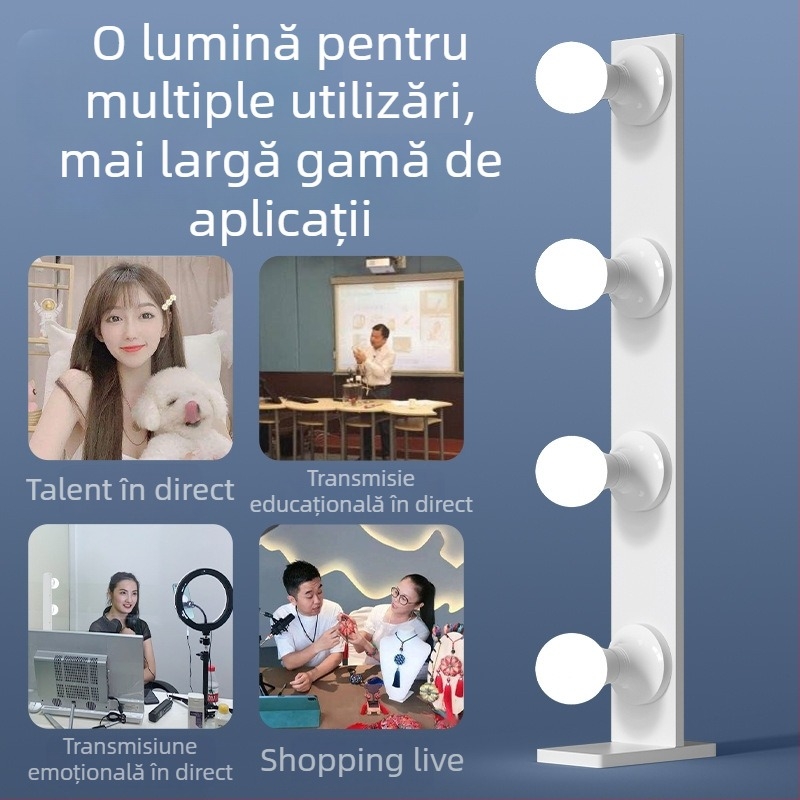 Lumină LED portabilă pentru fotografie și streaming pe birou, LED cu două rânduri, 20W, 110–265V, reglabilă intensitatea luminii